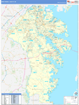 Anne Arundel County Wall Map Basic Style